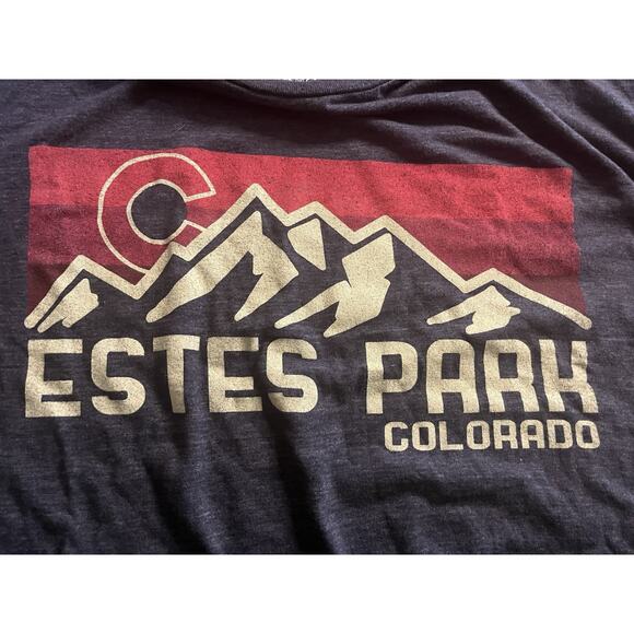 Estes Park Colorado T-Shirt XL Blue 84 Tri-Blend Graphic Mountains Retro Tee - Picture 4 of 6